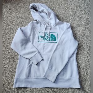 Northface XL white with teal logo hoodie